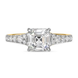 Photo of Perla 2 5/8 ct tw. Lab Grown Diamond Asscher Solitaire Bridal Set 14K Yellow Gold [BT2442YE-Y195]