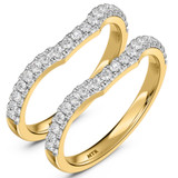 Photo of Perla 1/2 ct tw. Lab Grown Diamond Same Sex Ladies Band Set 14K Yellow Gold [WL2442Y]