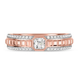 Photo of Perla 1 ct tw. Lab Grown Diamond Wedding Band Set 14K Rose Gold [BT2442RM]