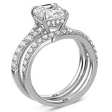 Photo of Perla 2 5/8 ct tw. Lab Grown Diamond Asscher Solitaire Bridal Set 10K White Gold [BR2442W-Y195]