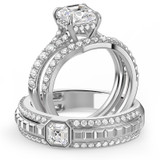 Photo of Perla 3 3/8 ct tw. Lab Grown Diamond Asscher Solitaire Trio Set 10K White Gold [BT2442W-Y195]