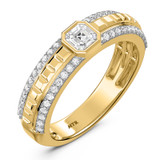 Photo of Perla 1 ct tw. Lab Grown Diamond Wedding Band Set 10K Yellow Gold [BT2442YM]