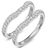 Photo of Perla 1/2 ct tw. Lab Grown Diamond Same Sex Ladies Band Set 10K White Gold [WL2442W]