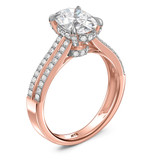 Photo of Dino 2 1/2 ct tw. Lab Grown Diamond Oval Solitaire Bridal Set 10K Rose Gold [BT2438RE-I195]