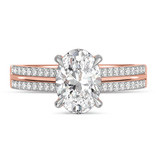Photo of Dino 2 7/8 ct tw. Lab Grown Diamond Oval Solitaire Trio Set 14K Rose Gold [BT2438RE-I195]