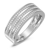 Photo of Dino 1/2 ct tw. Lab Grown Diamond Wedding Band Set 10K White Gold [BT2438WM]