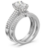 Photo of Dino 2 1/2 ct tw. Lab Grown Diamond Oval Solitaire Bridal Set 14K White Gold [BR2438W-I195]