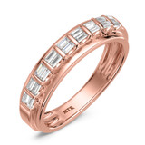 Photo of Luka 3 ct tw. Lab Grown Diamond Oval Solitaire Trio Set 14K Rose Gold [BT2434RM]