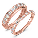 Photo of Luka 2/3 ct tw. Lab Grown Diamond Wedding Band Set 10K Rose Gold [WB2434R]