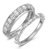 Photo of Luka 2/3 ct tw. Lab Grown Diamond Wedding Band Set 14K White Gold [WB2434W]