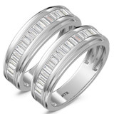 Photo of Tullio 7/8 ct tw. Lab Grown Diamond Same Sex Mens Band Set 10K White Gold [WM2439W]