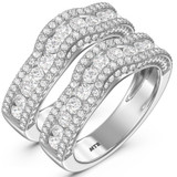 Photo of Dulce 2 1/2 ct tw. Lab Grown Diamond Same Sex Ladies Band Set 14K White Gold [WL2441W]