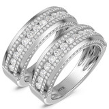 Photo of Dulce 2 2/3 ct tw. Lab Grown Diamond Same Sex Mens Band Set 14K White Gold [WM2441W]