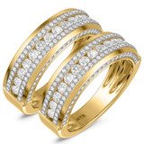 Photo of Dulce 2 2/3 ct tw. Lab Grown Diamond Same Sex Mens Band Set 10K Yellow Gold [WM2441Y]