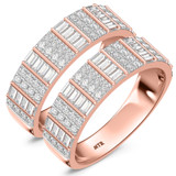 Photo of Nico 1 3/4 ct tw. Lab Grown Diamond Same Sex Mens Band Set 10K Rose Gold [WM2435R]