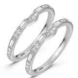Photo of Nico 3/8 ct tw. Lab Grown Diamond Same Sex Ladies Band Set 14K White Gold [WL2435W]
