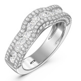 Photo of Dulce 2 1/2 ct tw. Lab Grown Diamond Wedding Band Set 10K White Gold [BT2441WL]