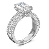 Photo of Dulce 6 3/4 ct tw. Lab Grown Diamond Radiant Solitaire Trio Set 14K White Gold [BT2441WE-Z295]