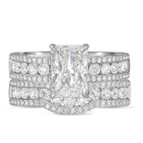 Photo of Dulce 5 1/2 ct tw. Lab Grown Diamond Radiant Solitaire Bridal Set 14K White Gold [BR2441W-Z295]