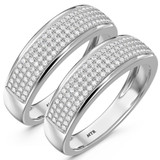 Photo of Collins 7/8 ct tw. Lab Grown Diamond Same Sex Mens Band Set 10K White Gold [WM2458W]