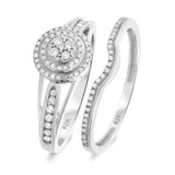Photo of Sinead 1/2 ct tw. Lab Grown Diamond Round Cluster Bridal Set 10K White Gold [BR2469W-C000]