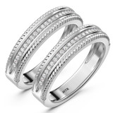 Photo of Zuri 1/5 ct tw. Lab Grown Diamond Same Sex Ladies Band Set 14K White Gold [WL2463W]