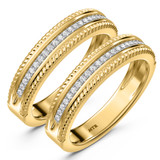 Photo of Zuri 1/5 ct tw. Lab Grown Diamond Same Sex Ladies Band Set 10K Yellow Gold [WL2463Y]