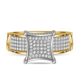 Photo of Affinity 3/8 ct tw. Lab Grown Diamond Fancy Cluster Engagement Ring 10K Yellow Gold [BT2466YE-C034]