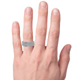 Photo of Jia 3/4 ct tw. Lab Grown Diamond Same Sex Mens Band Set 10K White Gold [BT2461WM] [HT]