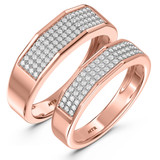 Photo of Enamor 1/2 ct tw. Lab Grown Diamond Wedding Band Set 10K Rose Gold [WB2454R]