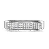 Photo of Enamor 1/2 ct tw. Lab Grown Diamond Wedding Band Set 10K White Gold [BT2454WL]