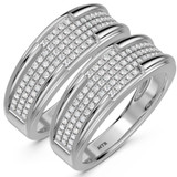 Photo of Affy 2/3 ct tw. Lab Grown Diamond Same Sex Ladies Band Set 14K White Gold [WL2465W]