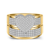 Photo of Valentina 5/8 ct tw. Lab Grown Diamond Heart Cluster Bridal Set 10K Yellow Gold [BR2457Y-C035]