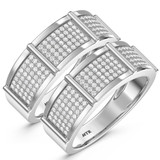 Photo of Corban 1 ct tw. Lab Grown Diamond Same Sex Mens Band Set 14K White Gold [WM2462W]