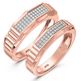 Photo of Kalila 1/4 ct tw. Lab Grown Diamond Wedding Band Set 14K Rose Gold [WB2455R]