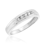 Photo of Zara 1/3 ct tw. Lab Grown Diamond Round Cluster Trio Set 10K White Gold [BT2456WL]