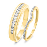 Photo of Sinead 3/8 ct tw. Lab Grown Diamond Wedding Band Set 14K Yellow Gold [WB2469Y]