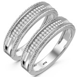 Photo of Zuri 1/3 ct tw. Lab Grown Diamond Same Sex Mens Band Set 10K White Gold [WM2463W]