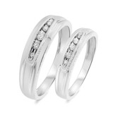 Photo of Zara 1/6 ct tw. Lab Grown Diamond Wedding Band Set 10K White Gold [WB2456W]