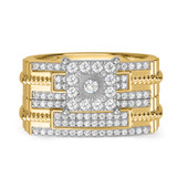 Photo of Maeve 3/4 ct tw. Lab Grown Diamond Princess Cluster Bridal Set 10K Yellow Gold [BR2459Y-C033]