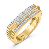 Photo of Maeve 3/4 ct tw. Lab Grown Diamond Princess Cluster Bridal Set 10K Yellow Gold [BT2459YL]