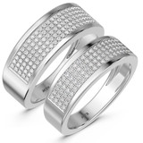 Photo of Valentina 2/3 ct tw. Lab Grown Diamond Wedding Band Set 10K White Gold [WB2457W]
