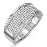 Photo of Affy 1 ct tw. Lab Grown Diamond Same Sex Mens Band Set 14K White Gold [BT2465WM]