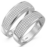 Photo of Collins 3/4 ct tw. Lab Grown Diamond Wedding Band Set 10K White Gold [WB2458W]