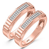 Photo of Kalila 1/5 ct tw. Lab Grown Diamond Same Sex Ladies Band Set 10K Rose Gold [WL2455R]