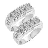 Photo of Winsome 1/2 ct tw. Lab Grown Diamond Same Sex Mens Band Set 14K White Gold [WM2452W]