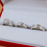 Photo of Gracie 5/8 ct tw. Lab Grown Diamond Round Cluster Trio Set 14K Yellow Gold [BT2453Y-C037]