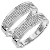 Photo of Gracie 1/3 ct tw. Lab Grown Diamond Same Sex Mens Band Set 10K White Gold [WM2453W]