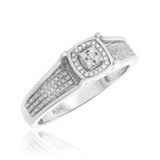 Photo of Casey 1/6 ct tw. Lab Grown Diamond Fancy Cluster Engagement Ring 14K White Gold [BT2468WE-C000]