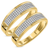 Photo of Gracie 1/3 ct tw. Lab Grown Diamond Same Sex Mens Band Set 14K Yellow Gold [WM2453Y]
